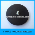 NdFeB Neodymium rubber coated pot magnet cup with threaded rod